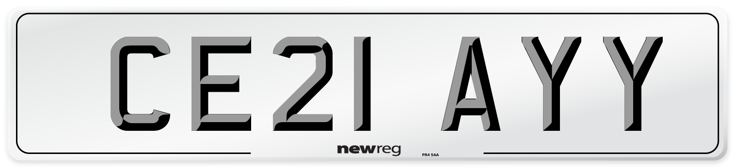 CE21 AYY Number Plate from New Reg